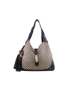 Gucci New Jackie Brown Black Canvas Shoulder